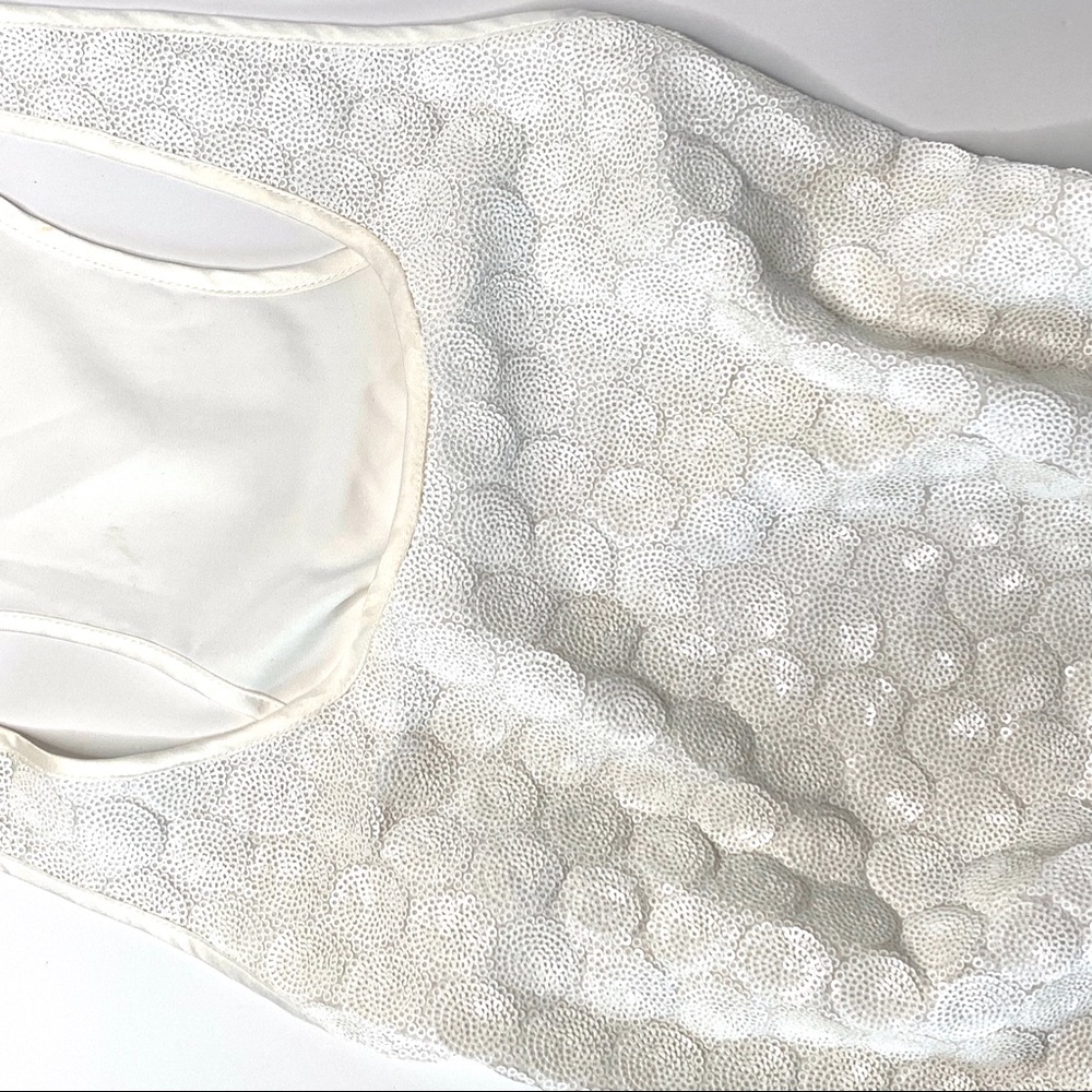 Forever 21 Bright White Sequin Tank - Med.